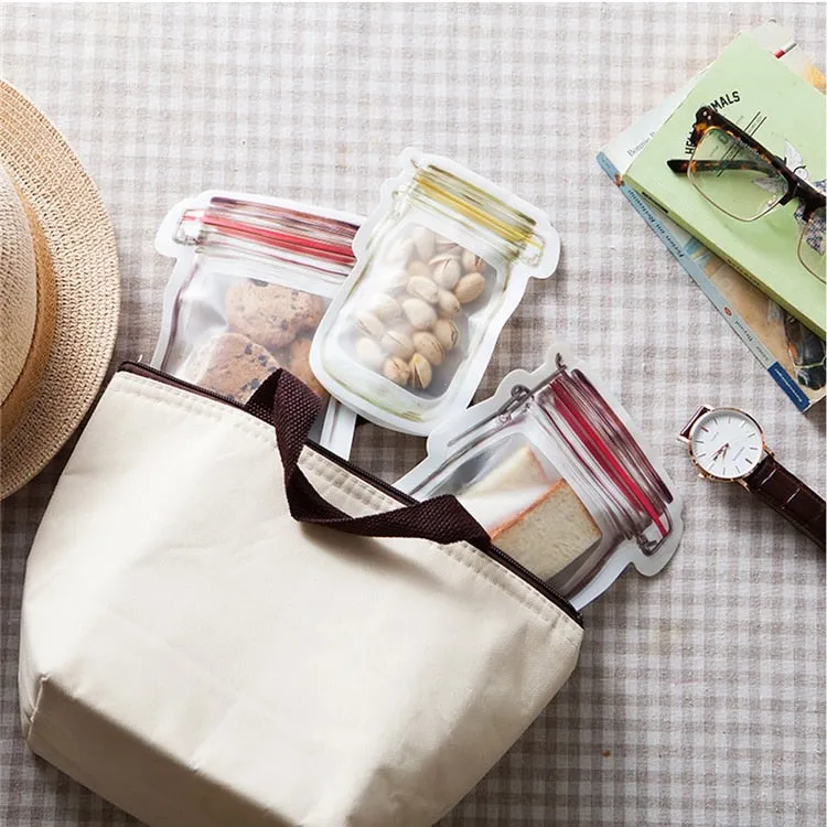 Reusable Mason Jar Zipper Bags - EcoSeal