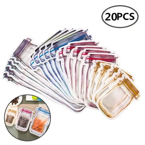 Reusable Mason Jar Zipper Bags - EcoSeal