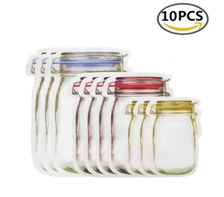 Reusable Mason Jar Zipper Bags - EcoSeal