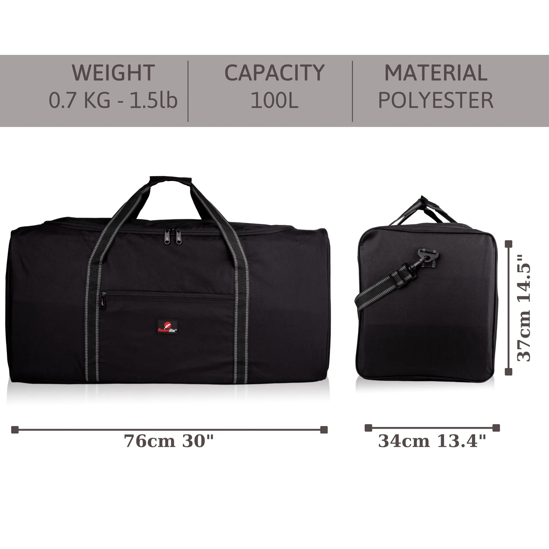 XXL Extra Large Travel Holdall, 100L Cargo Bag, Storage Laundry Duffle R30