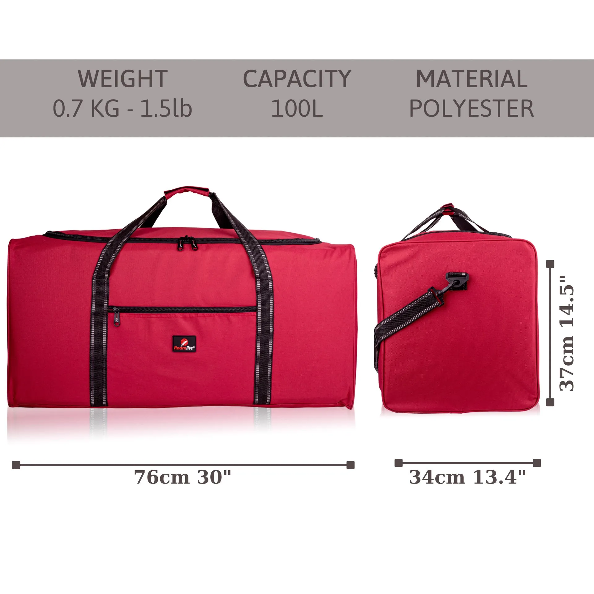 XXL Extra Large Travel Holdall, 100L Cargo Bag, Storage Laundry Duffle R30