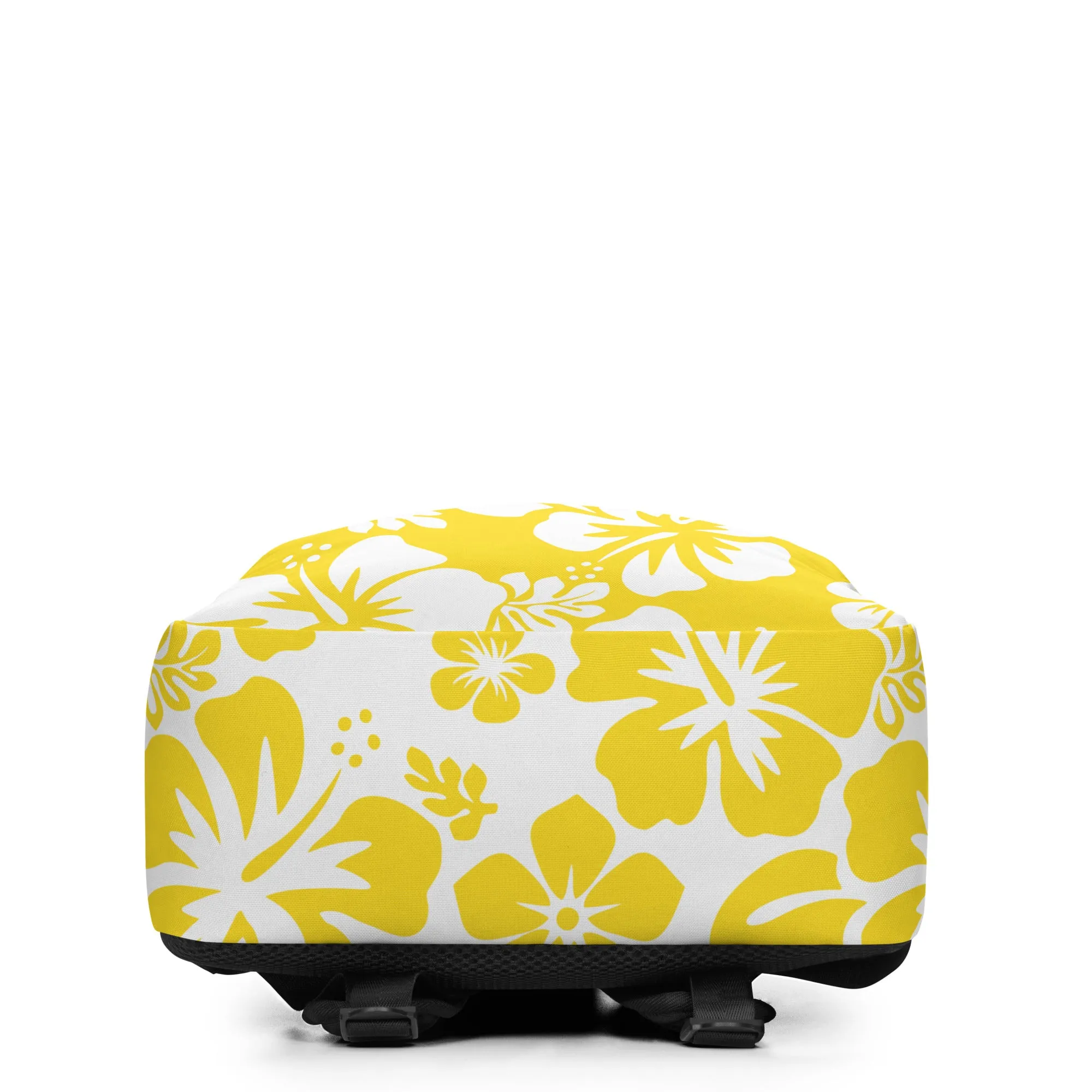 Yellow and White Hawaiian Print Backpack