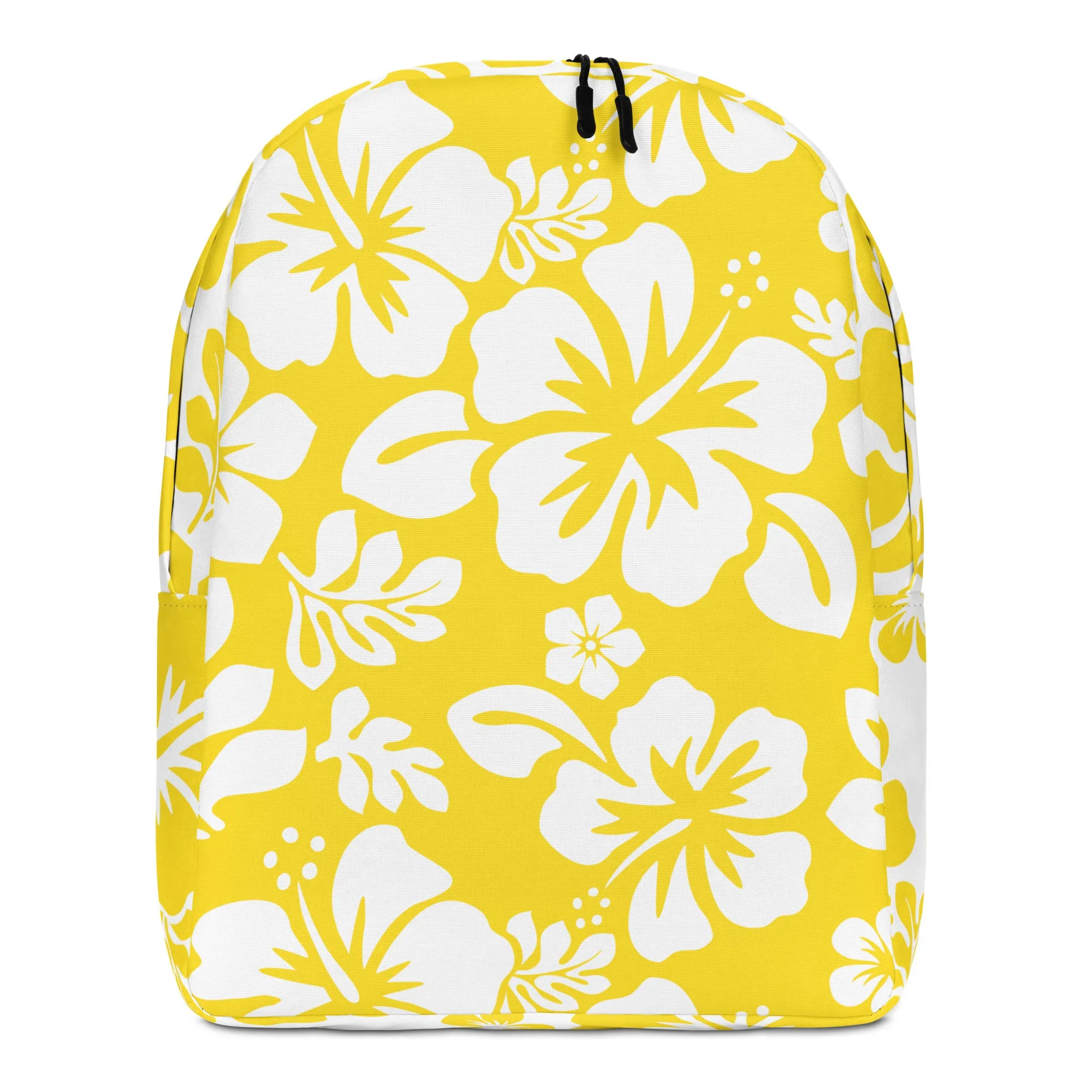 Yellow and White Hawaiian Print Backpack