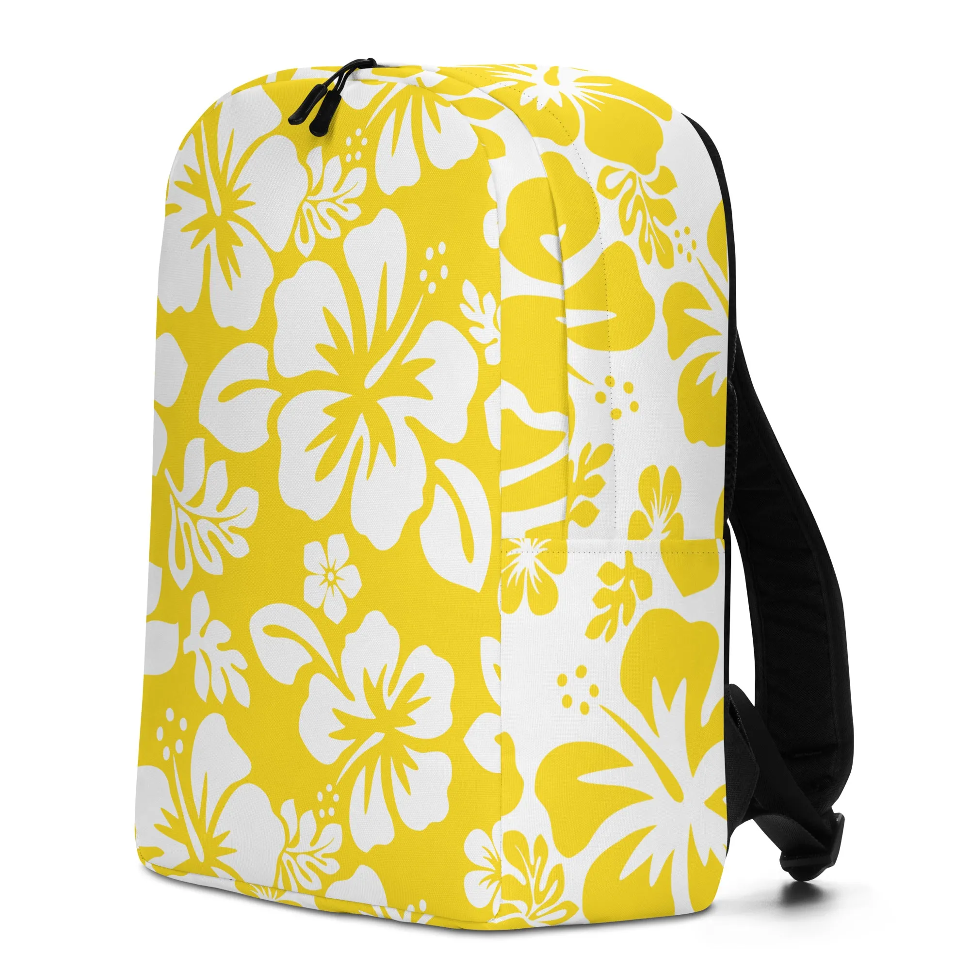 Yellow and White Hawaiian Print Backpack