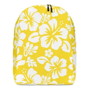 Yellow and White Hawaiian Print Backpack