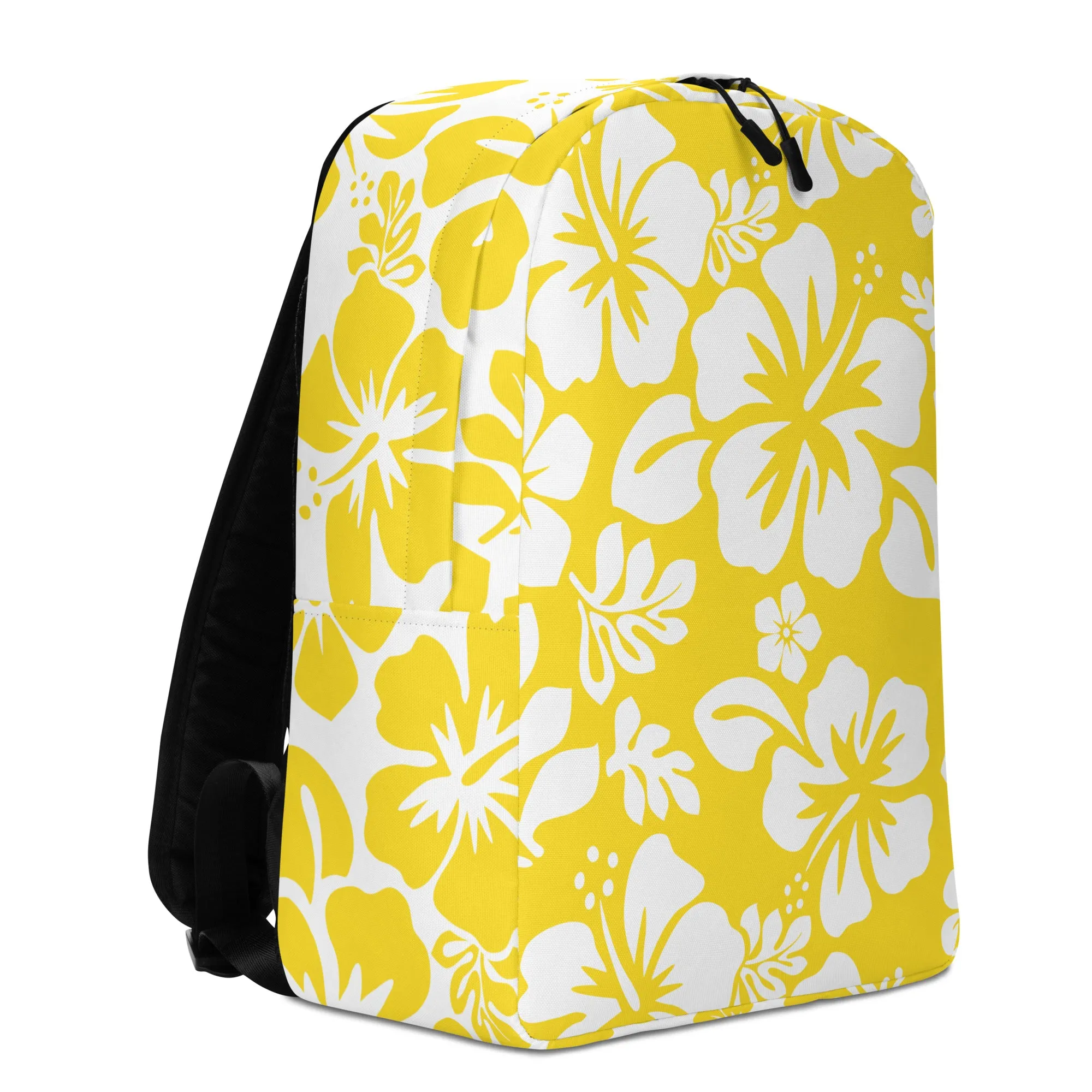 Yellow and White Hawaiian Print Backpack